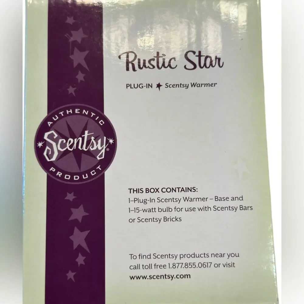 Scentsy Rustic Star Tan and Red Plug In Wax Melt Warmer